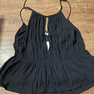 Gauze club top 2X new w/ tags peplum, plunge or keyhole.. dual wear multi style